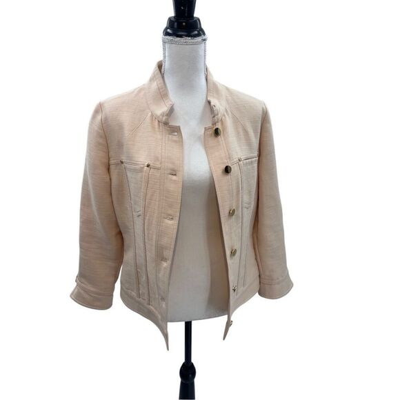 Etcetera Textured Cream Fitted Jacket – Size 8 - Picture 2 of 10